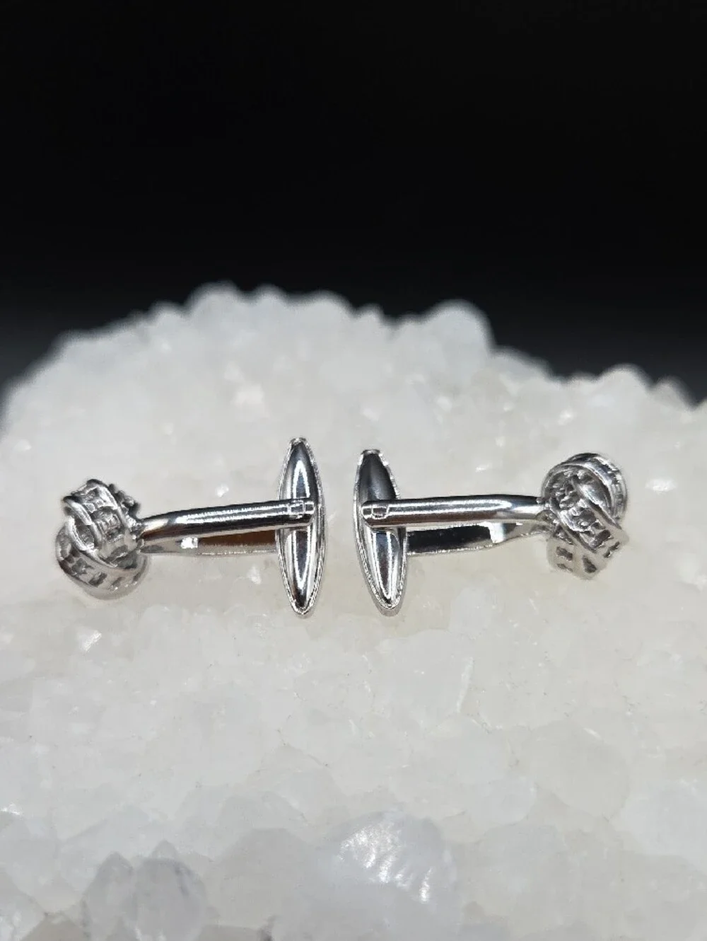 Polished Stainless Steel Knot Cufflinks for Men | Silver Tone